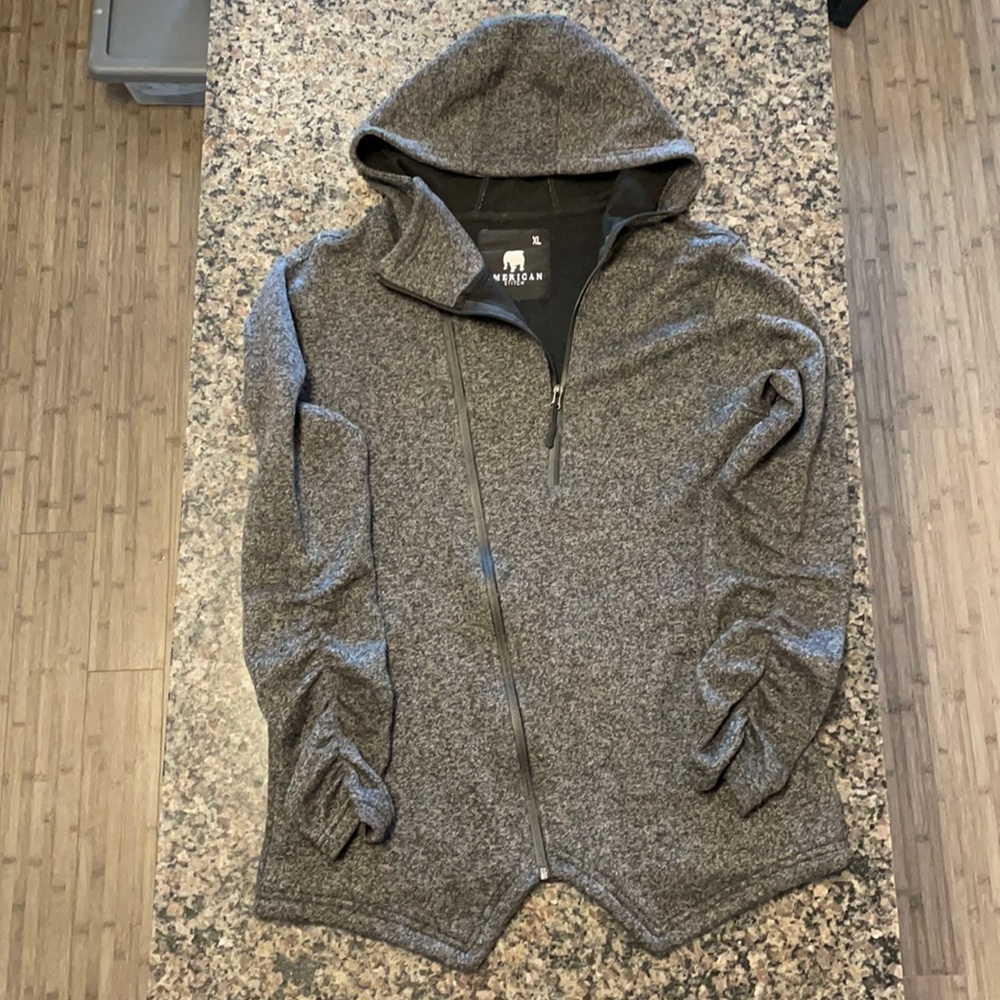 American Stitch, asymmetrical zip up hoodie